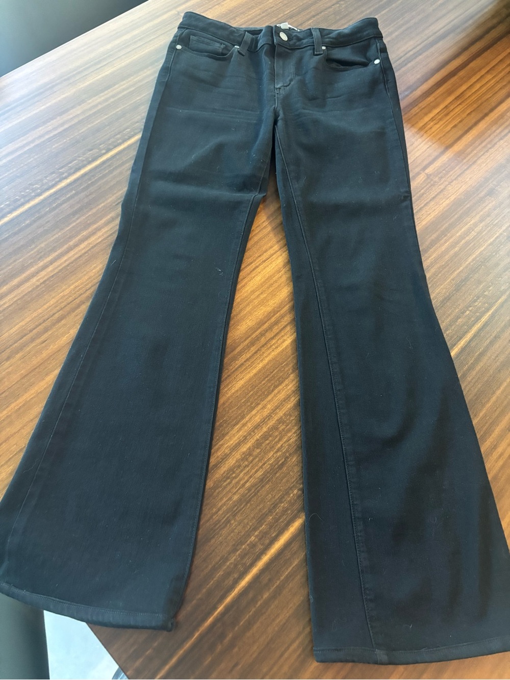 PAIGE Black Wide-Leg Flare Jeans